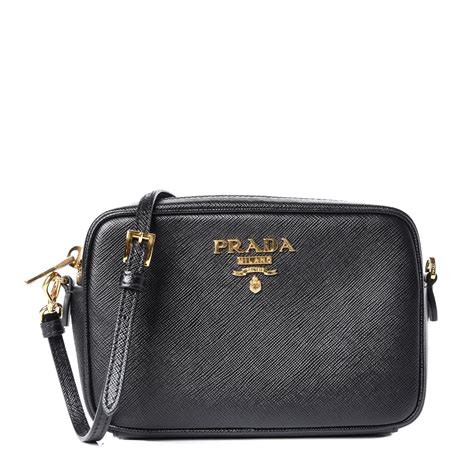 prada camera bag black.